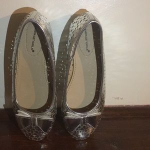 Silver dress shoes